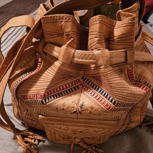 Moroccan Leather Purse - Picture 1 of 5